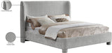 Seabreeze Grey Chenille Fabric Upholstered King Bed - Ornate Home