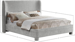 Seabreeze Grey Chenille Fabric Upholstered King Bed - Ornate Home