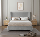 Seabreeze Grey Chenille Fabric Upholstered King Bed - Ornate Home