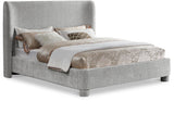 Seabreeze Grey Chenille Fabric Upholstered King Bed - Ornate Home