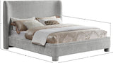 Seabreeze Grey Chenille Fabric Upholstered Queen Bed - Ornate Home