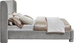 Seabreeze Grey Chenille Fabric Upholstered Queen Bed - Ornate Home