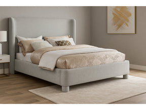 Seabreeze Grey Chenille Fabric Upholstered Queen Bed - Ornate Home