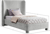 Seabreeze Grey Chenille Fabric Upholstered Twin Bed - Ornate Home