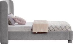 Seabreeze Grey Chenille Fabric Upholstered Twin Bed - Ornate Home
