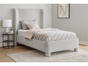 Seabreeze Grey Chenille Fabric Upholstered Twin Bed - Ornate Home