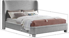 Seabreeze Grey Fabric Upholstered Full Bed - Ornate Home