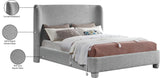 Seabreeze Grey Fabric Upholstered Queen Bed - Ornate Home