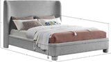 Seabreeze Grey Fabric Upholstered Queen Bed - Ornate Home