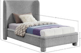 Seabreeze Grey Fabric Upholstered Twin Bed - Ornate Home