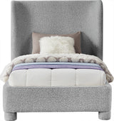 Seabreeze Grey Fabric Upholstered Twin Bed - Ornate Home