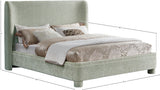 Seabreeze Mint Green Mint Chenille Fabric Upholstered Full Bed - Ornate Home