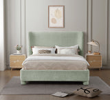 Seabreeze Mint Green Mint Chenille Fabric Upholstered Full Bed - Ornate Home