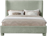 Seabreeze Mint Green Mint Chenille Fabric Upholstered Full Bed - Ornate Home
