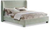 Seabreeze Mint Green Mint Chenille Fabric Upholstered Full Bed - Ornate Home