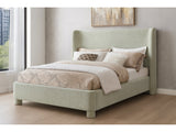 Seabreeze Mint Green Mint Chenille Fabric Upholstered Full Bed - Ornate Home