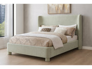 Seabreeze Mint Green Mint Chenille Fabric Upholstered Full Bed - Ornate Home
