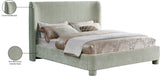 Seabreeze Mint Green Mint Chenille Fabric Upholstered King Bed - Ornate Home