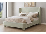 Seabreeze Mint Green Mint Chenille Fabric Upholstered King Bed - Ornate Home