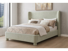 Seabreeze Mint Green Mint Chenille Fabric Upholstered King Bed - Ornate Home