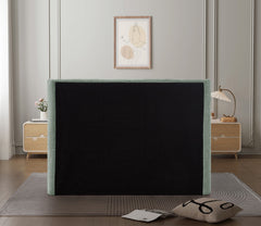 Seabreeze Mint Green Mint Chenille Fabric Upholstered Queen Bed - Ornate Home