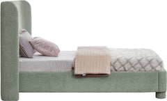 Seabreeze Mint Green Mint Chenille Fabric Upholstered Twin Bed - Ornate Home