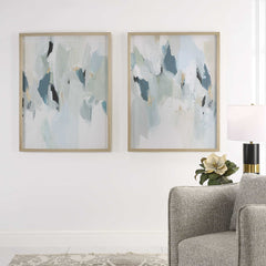 Seabreeze Multicolor Abstract Framed Canvas Prints (Set of 2) - Ornate Home