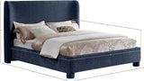 Seabreeze Navy Fabric Upholstered Full Bed - Ornate Home