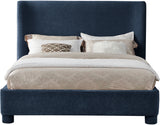 Seabreeze Navy Fabric Upholstered Full Bed - Ornate Home