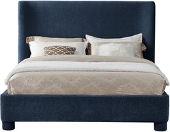 Seabreeze Navy Fabric Upholstered Full Bed - Ornate Home