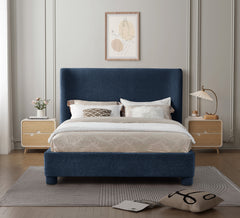 Seabreeze Navy Fabric Upholstered King Bed - Ornate Home
