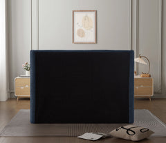Seabreeze Navy Fabric Upholstered Queen Bed - Ornate Home