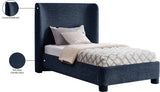 Seabreeze Navy Fabric Upholstered Twin Bed - Ornate Home