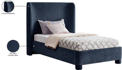 Seabreeze Navy Fabric Upholstered Twin Bed - Ornate Home
