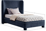 Seabreeze Navy Fabric Upholstered Twin Bed - Ornate Home