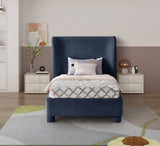 Seabreeze Navy Fabric Upholstered Twin Bed - Ornate Home