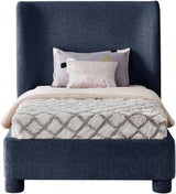 Seabreeze Navy Fabric Upholstered Twin Bed - Ornate Home