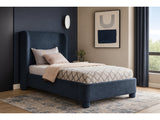 Seabreeze Navy Fabric Upholstered Twin Bed - Ornate Home