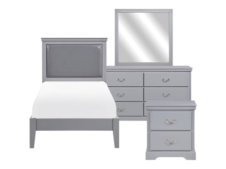 Seabright Gray 4-piece Twin Bedroom Set - Ornate Home