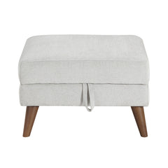 Seabrook Beige Storage Ottoman - Ornate Home
