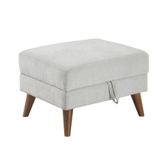 Seabrook Beige Storage Ottoman - Ornate Home