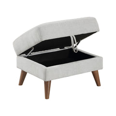 Seabrook Beige Storage Ottoman - Ornate Home