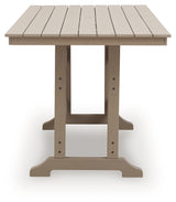 Seacliff Beach Medium Brown RECT COUNTER TABLE W/UMB OPT - Ornate Home