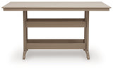 Seacliff Beach Medium Brown RECT COUNTER TABLE W/UMB OPT - Ornate Home