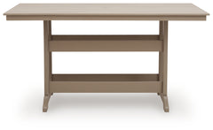 Seacliff Beach Medium Brown RECT COUNTER TABLE W/UMB OPT - Ornate Home