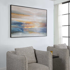 Seafaring Dusk Multicolor Hand Painted Abstract Art - Ornate Home