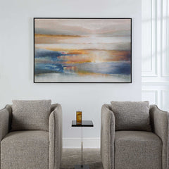 Seafaring Dusk Multicolor Hand Painted Abstract Art - Ornate Home