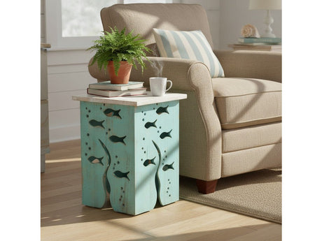 Seafoam Blue/White Accent Table - Ornate Home