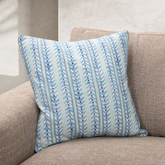 Seaglass Stripe Navy Blue 20"x20" Throw Pillow (Set of 2)