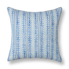 Seaglass Stripe Navy Blue 20"x20" Throw Pillow (Set of 2)